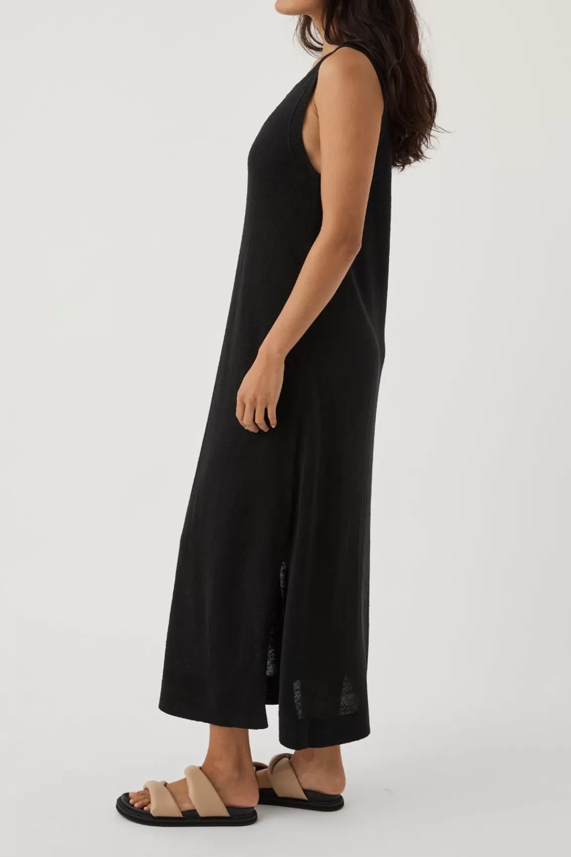 Women Arcaa Lightweight Knitwear>Brie Long Dress-Black