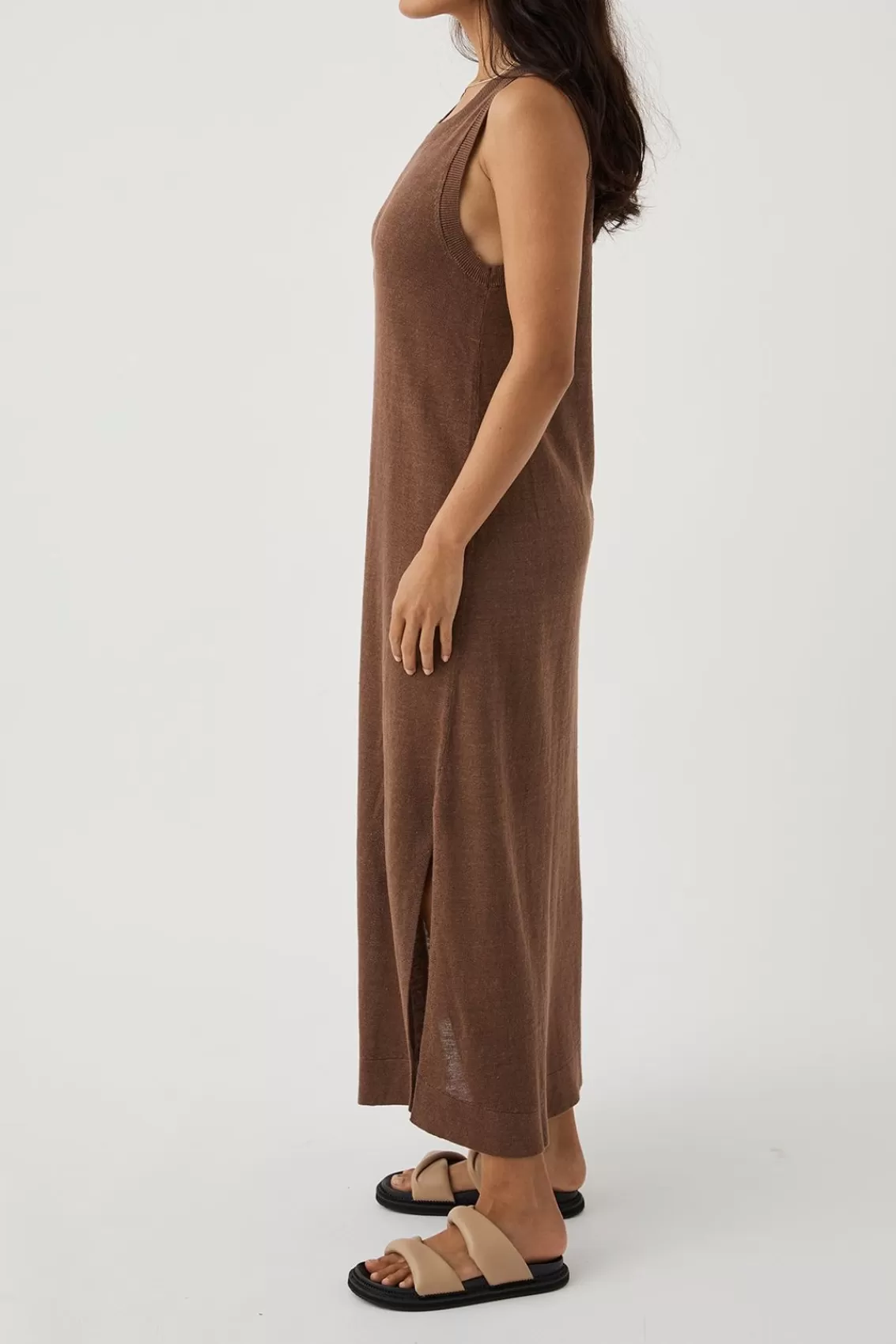 Women Arcaa Lightweight Knitwear>Brie Long Dress-Chocolate