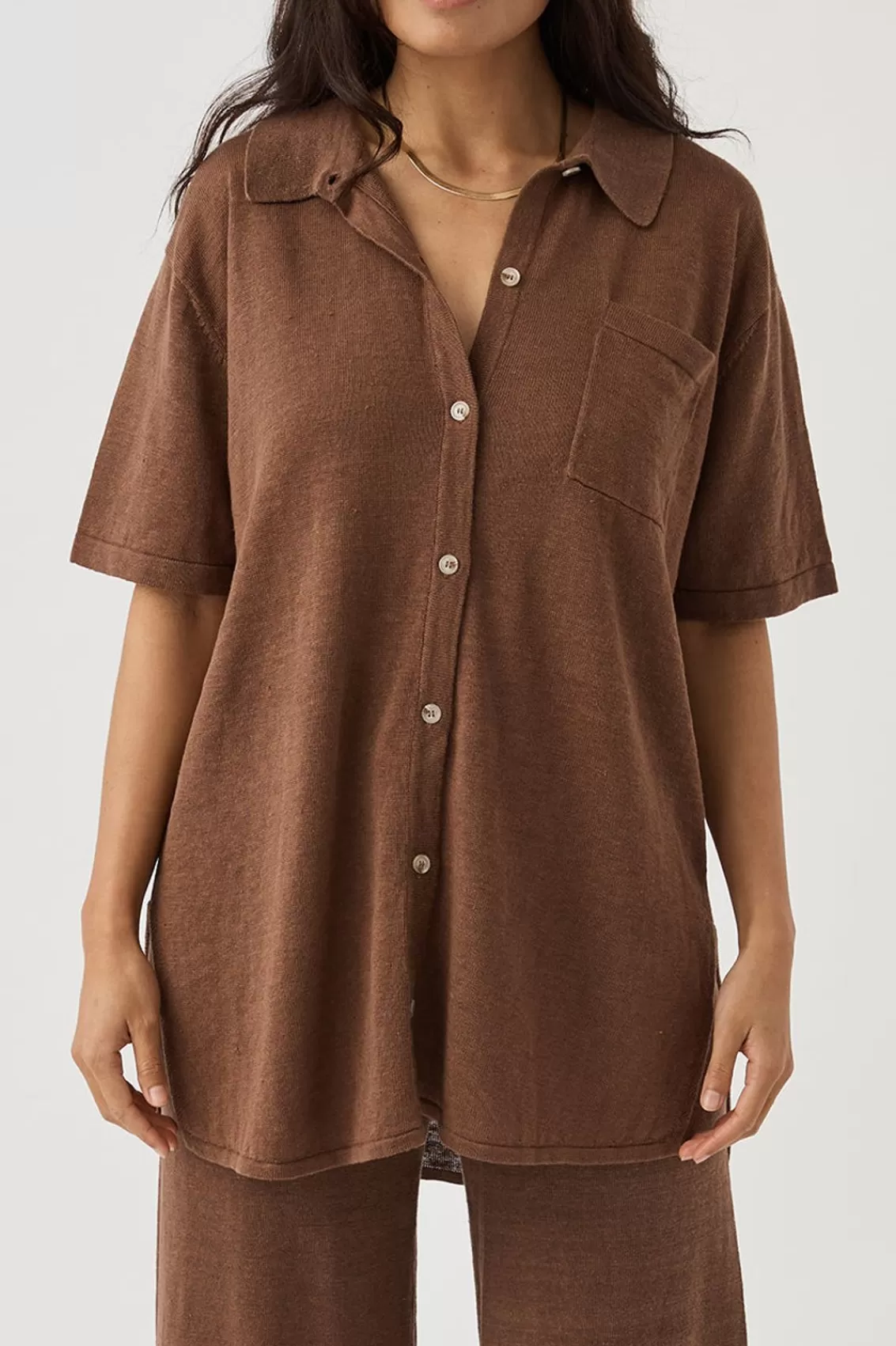 Women Arcaa Tops>Brie Shirt-Chocolate