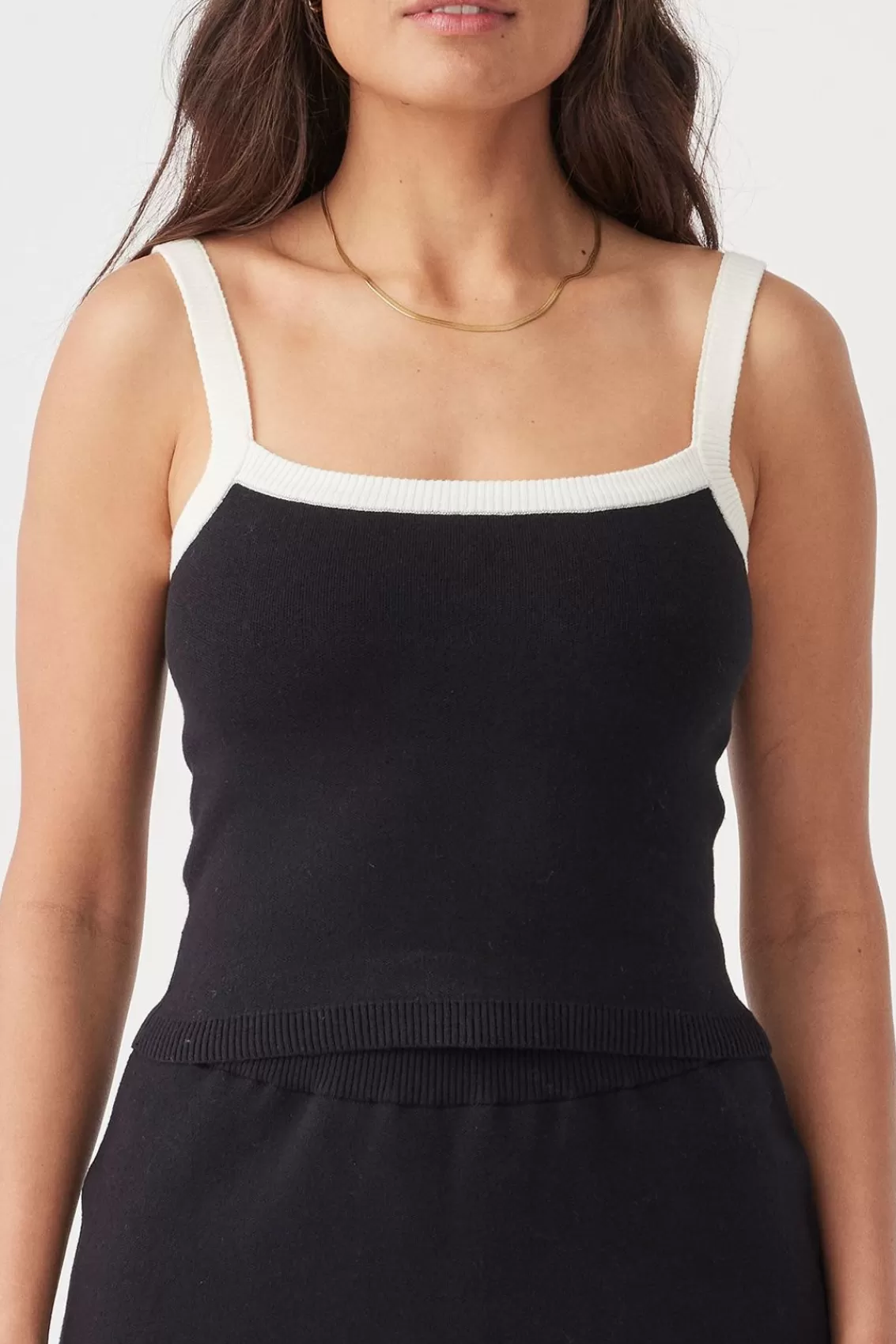 Women Arcaa Tops>Duke Tank-Black & Cream