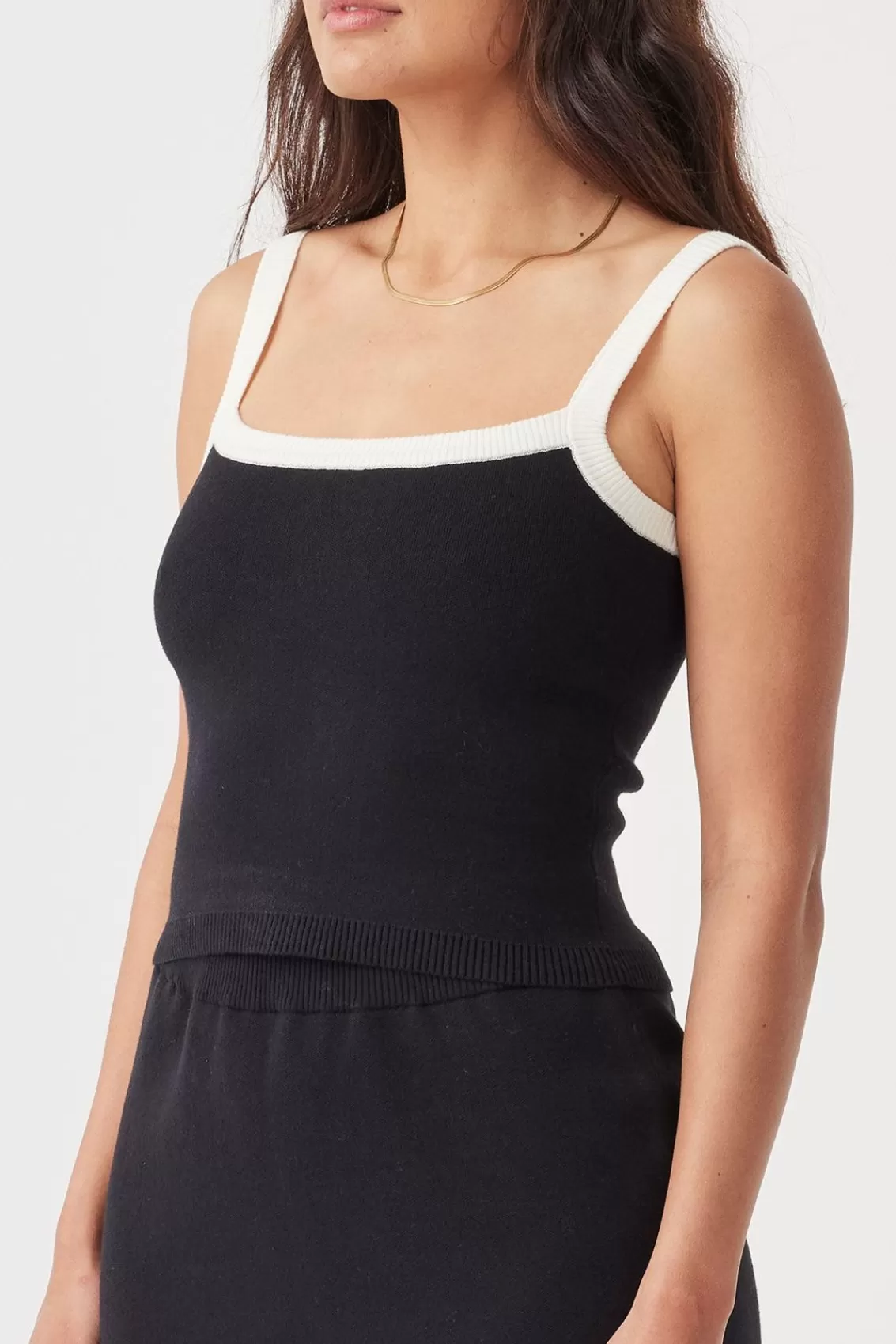 Women Arcaa Tops>Duke Tank-Black & Cream