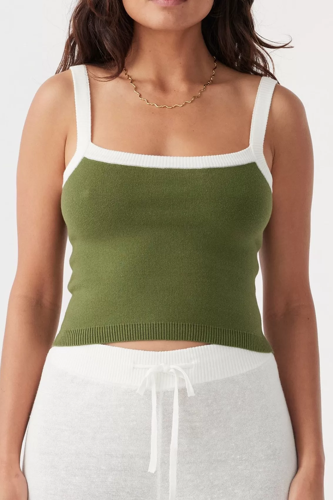 Women Arcaa Tops>Duke Tank-Caper & Cream