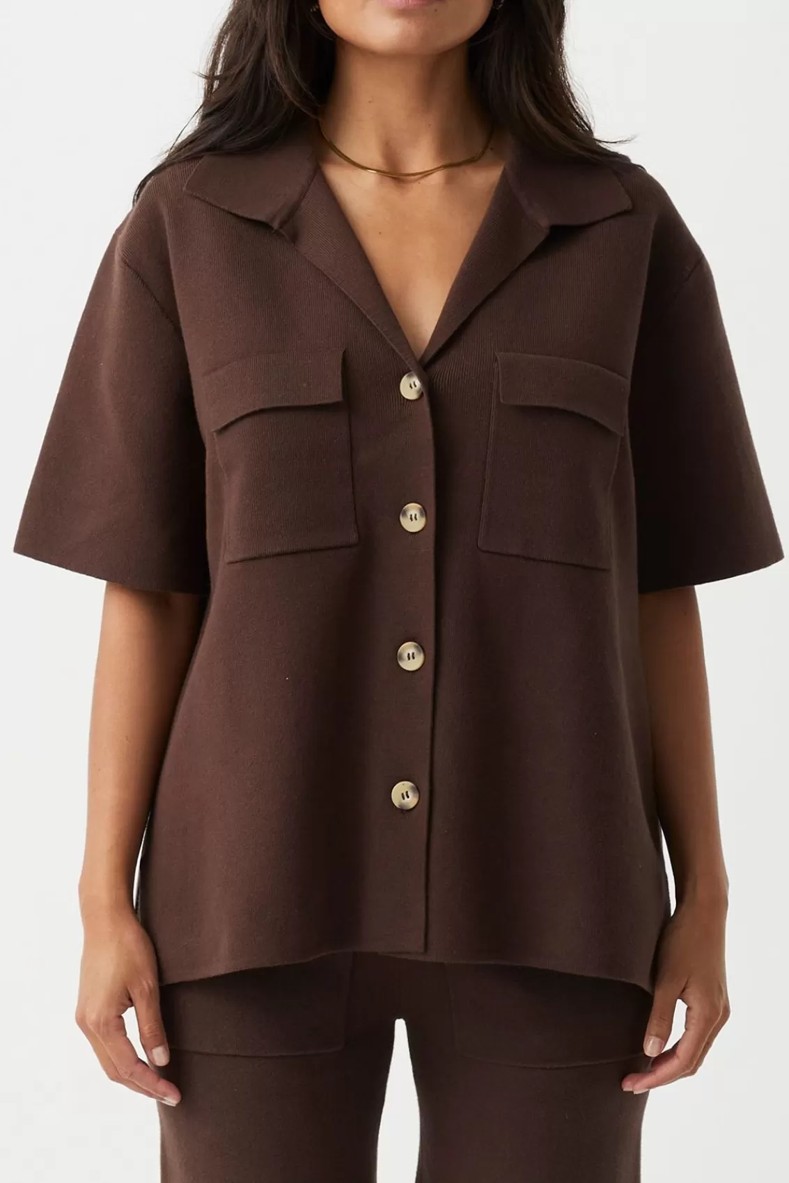 Women Arcaa Tops>Easton Shirt-Chocolate