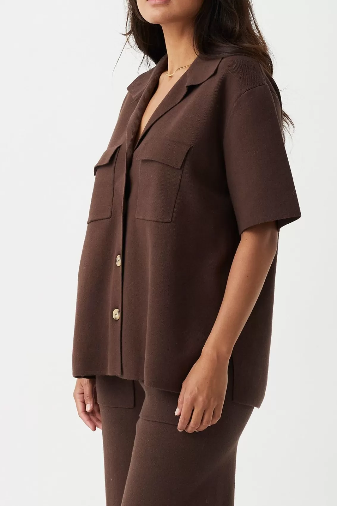 Women Arcaa Knitwear>Easton Shirt-Chocolate