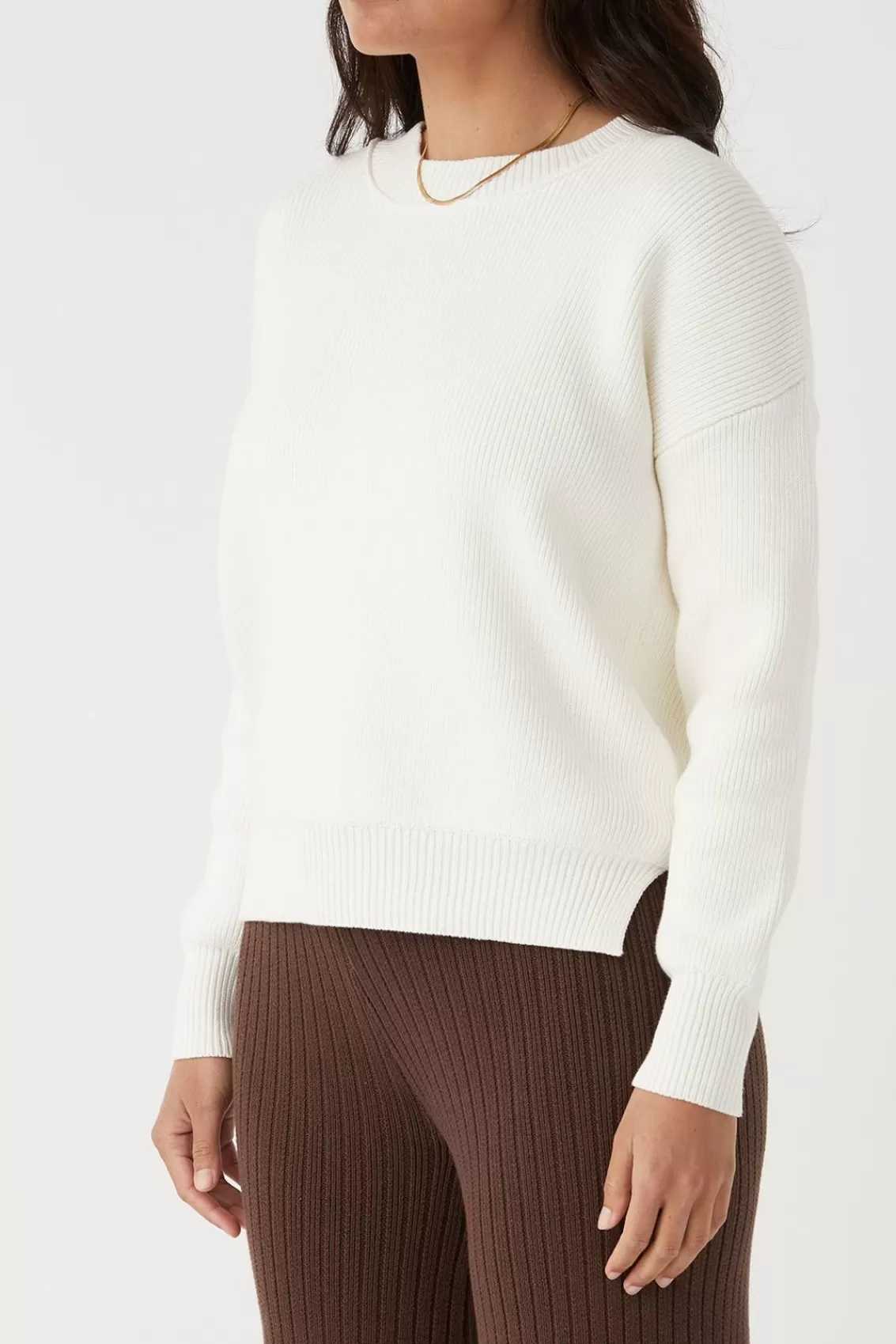 Women Arcaa Sweaters>Farrah Organic Knit Sweater-Cream