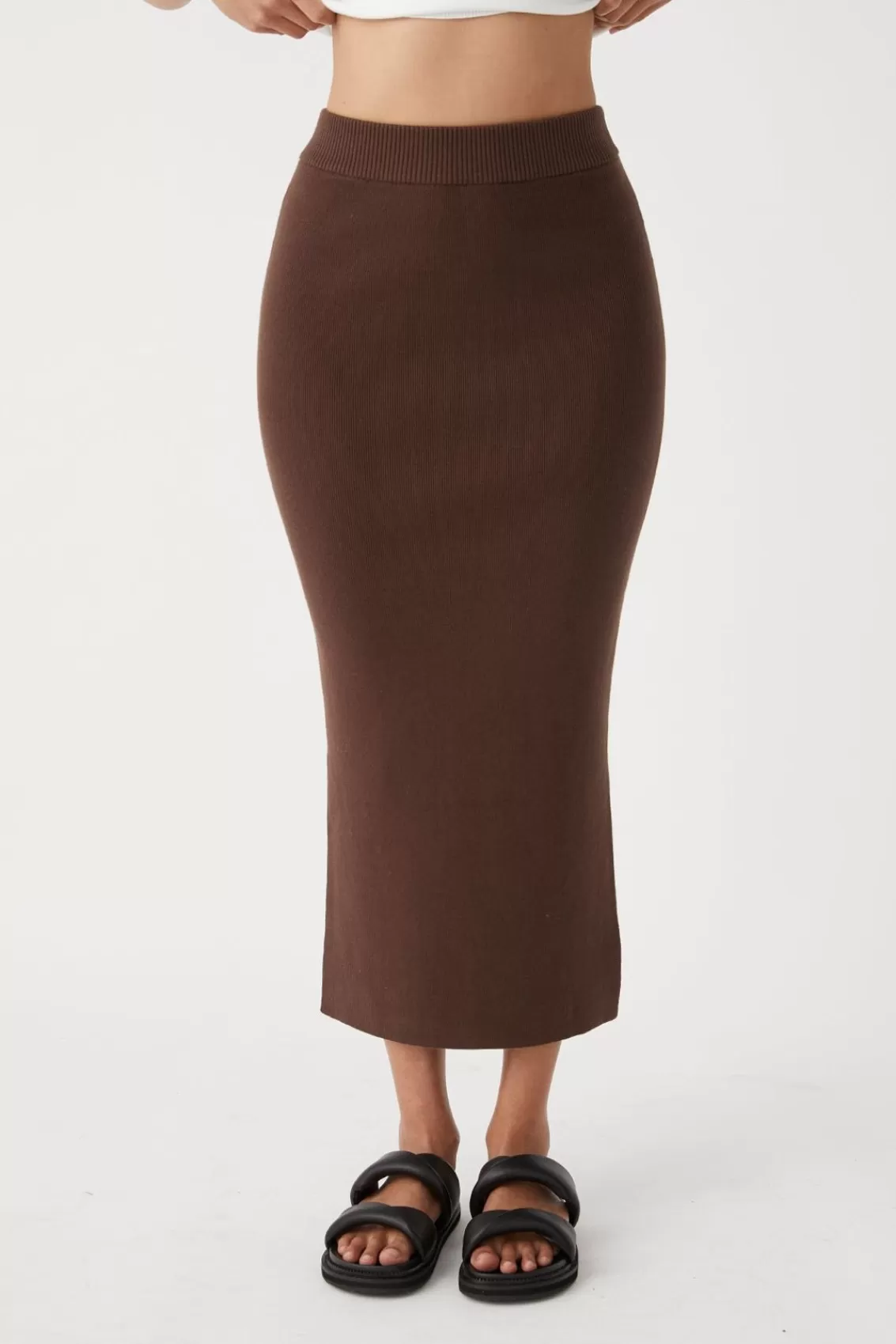 Women Arcaa Bottoms>Harper Organic Knit Skirt-Chocolate