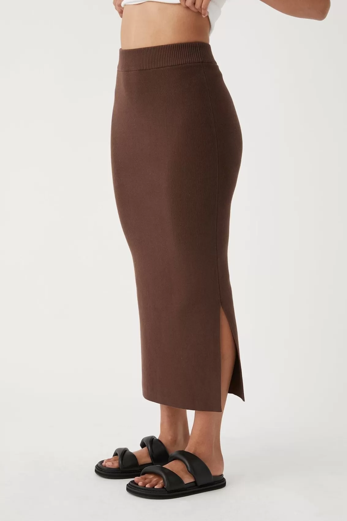 Women Arcaa Bottoms>Harper Organic Knit Skirt-Chocolate