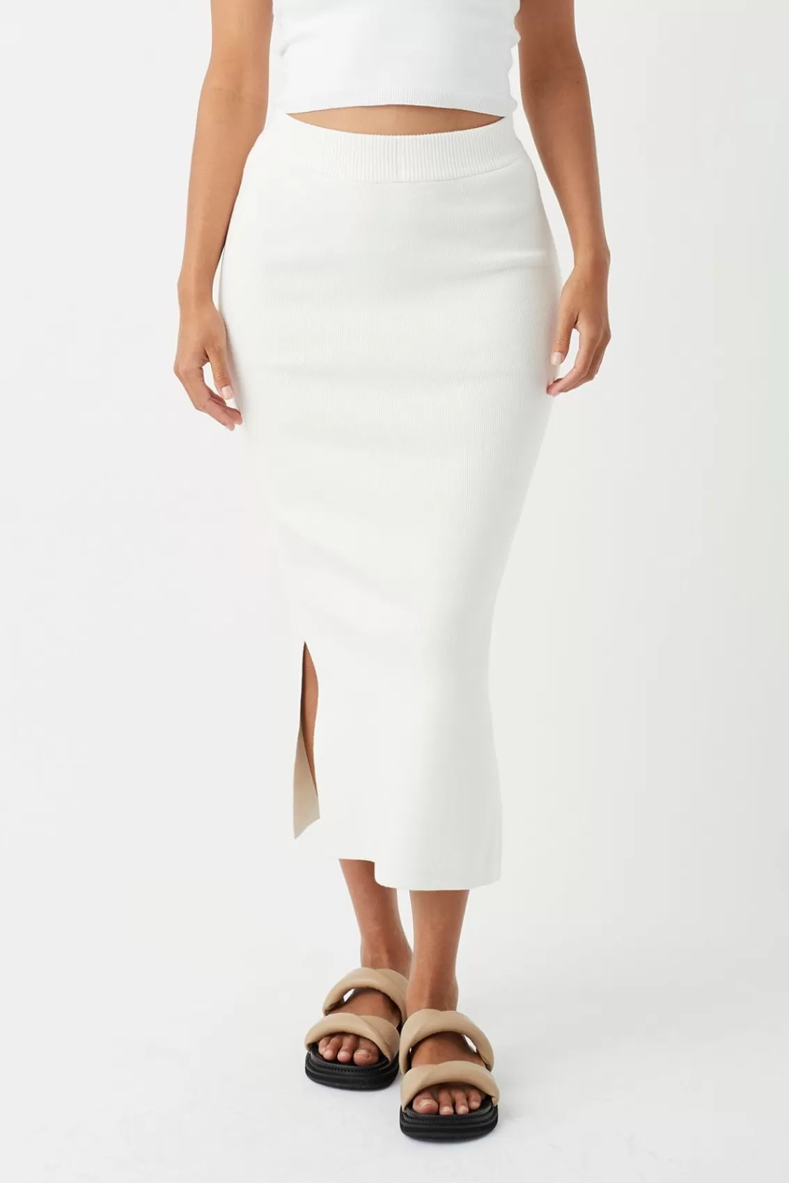 Women Arcaa Bottoms>Harper Organic Knit Skirt-Cream