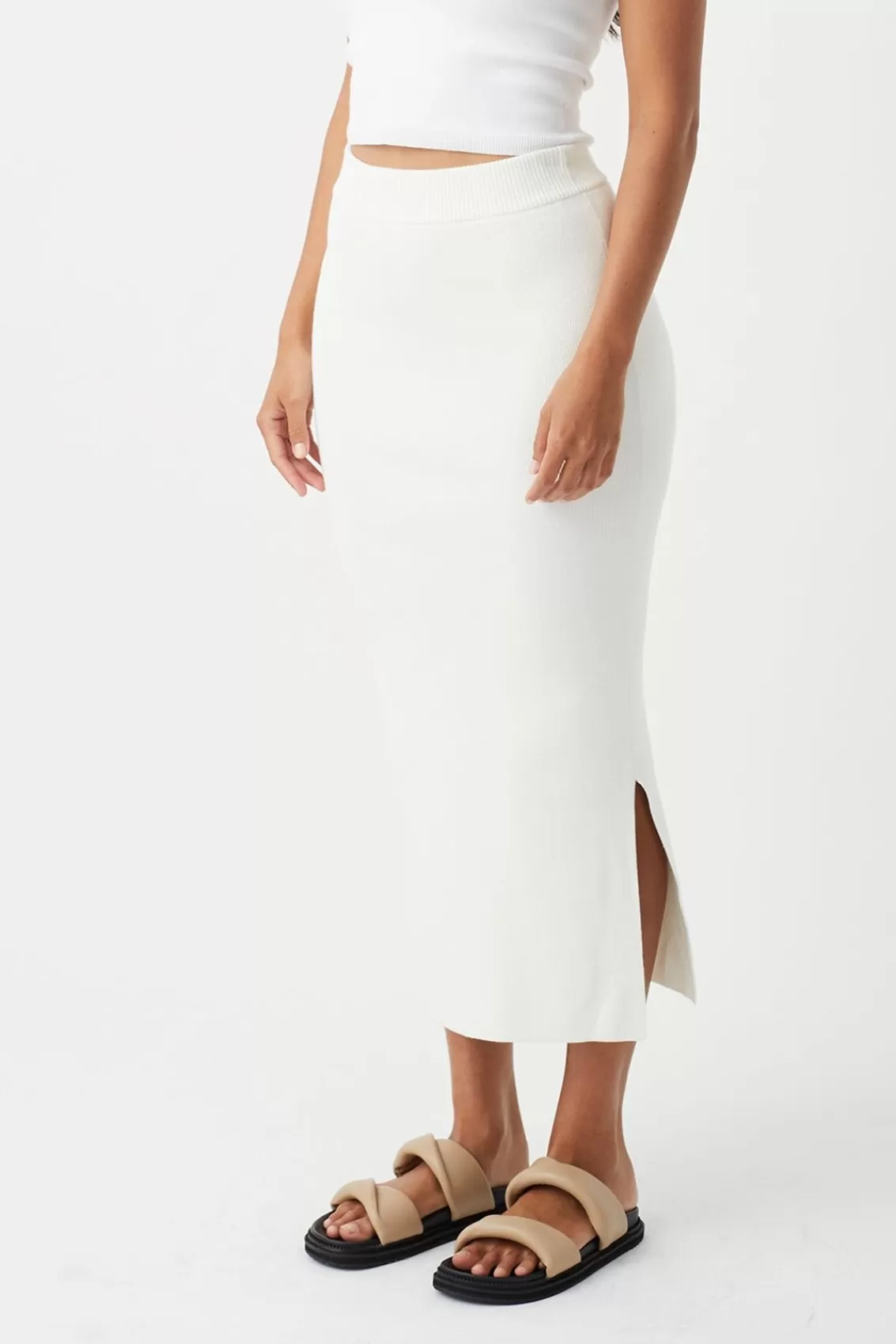 Women Arcaa Bottoms>Harper Organic Knit Skirt-Cream