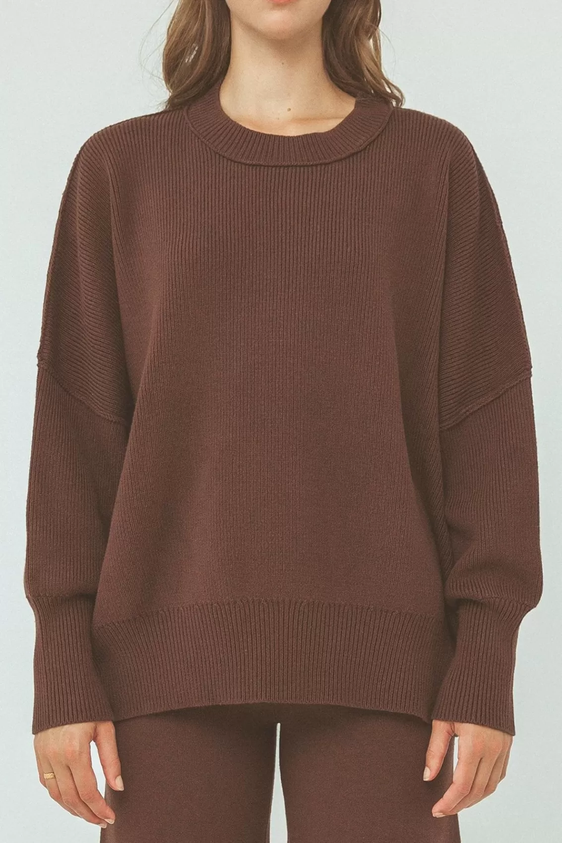 Women Arcaa Sweaters>Harper Organic Knit Sweater-Chocolate