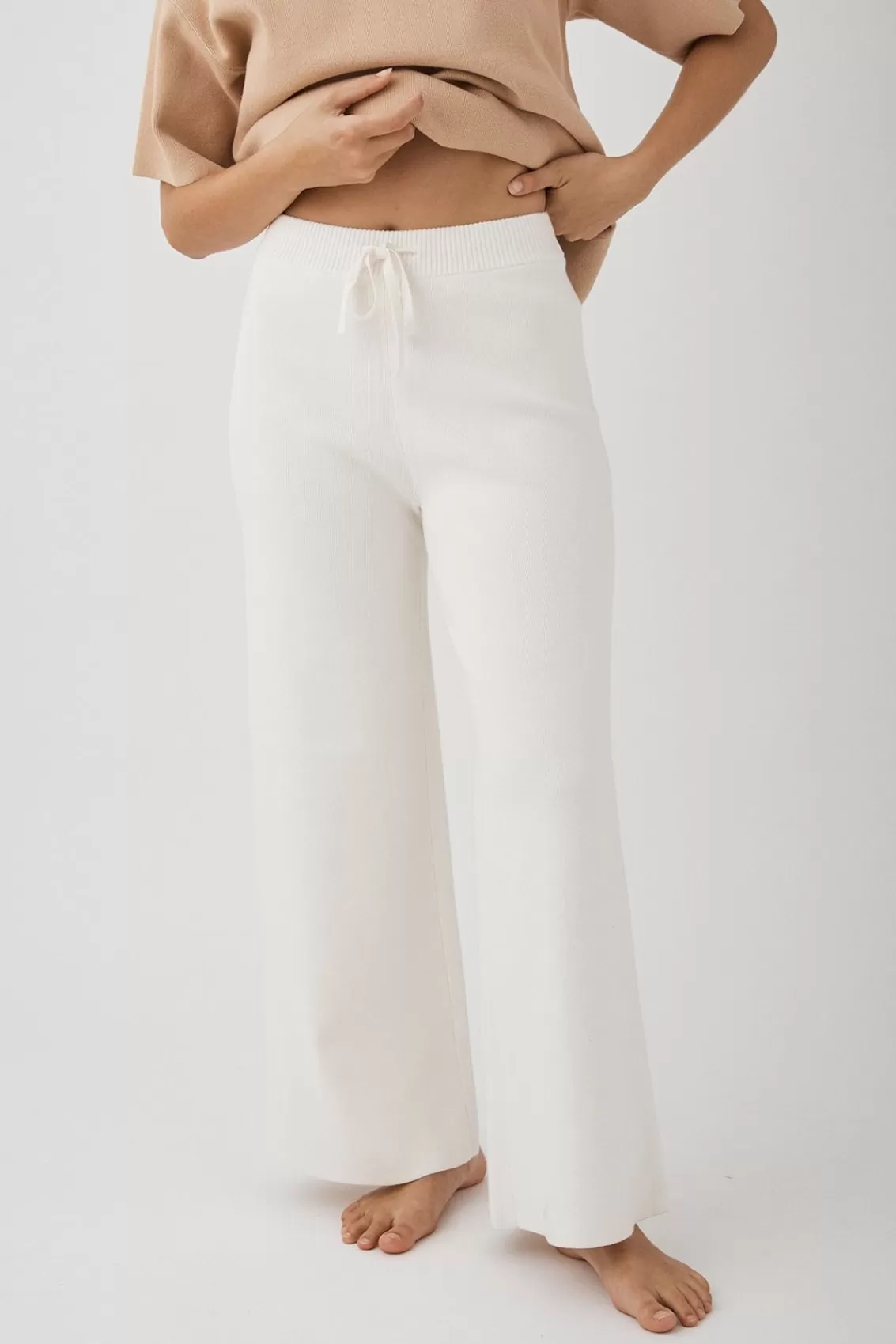 Women Arcaa Bottoms>Harriet Organic Knit Pants-Cream