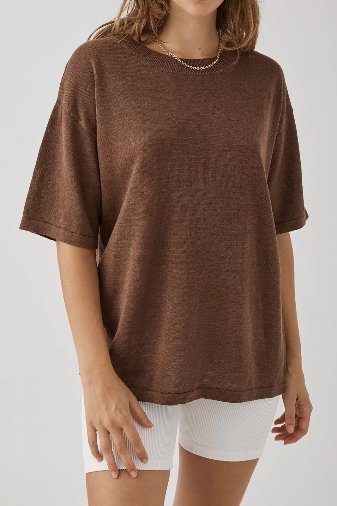 Women Arcaa Lightweight Knitwear>Hugo Tshirt-Chocolate