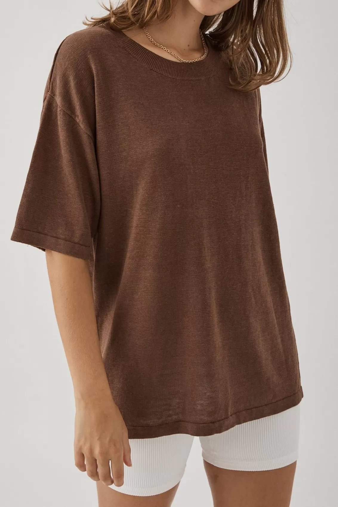 Women Arcaa Lightweight Knitwear>Hugo Tshirt-Chocolate