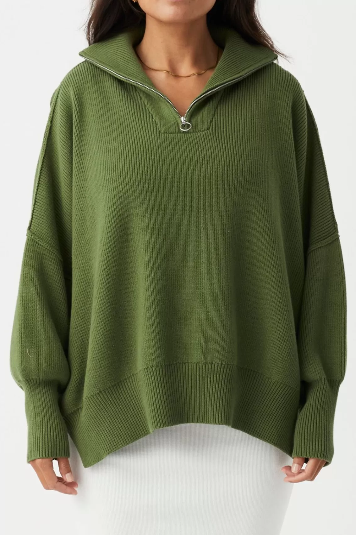 Women Arcaa Sweaters>London Zip Sweater-Caper