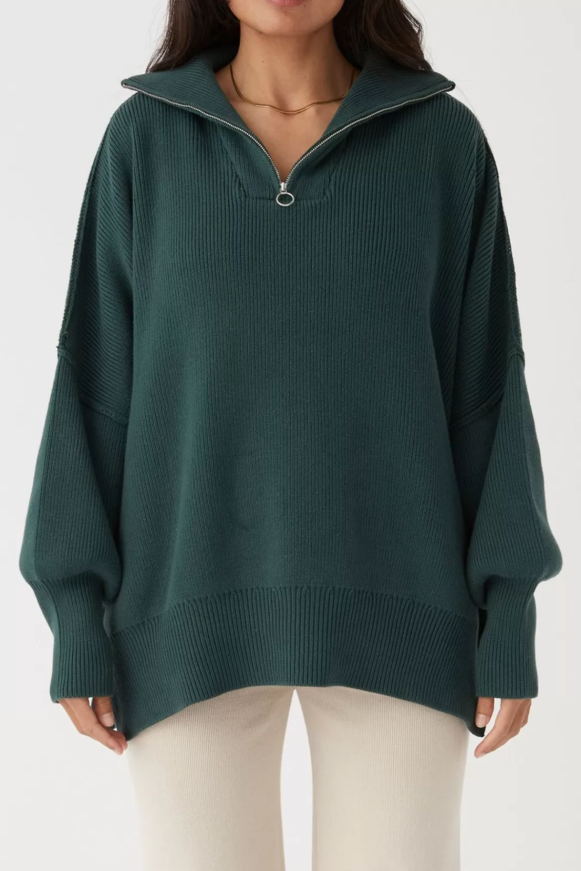 Women Arcaa Sweaters>London Zip Sweater-Forest