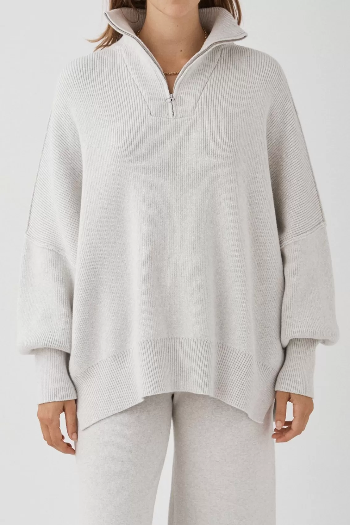 Women Arcaa Sweaters>London Zip Sweater-Grey Marle