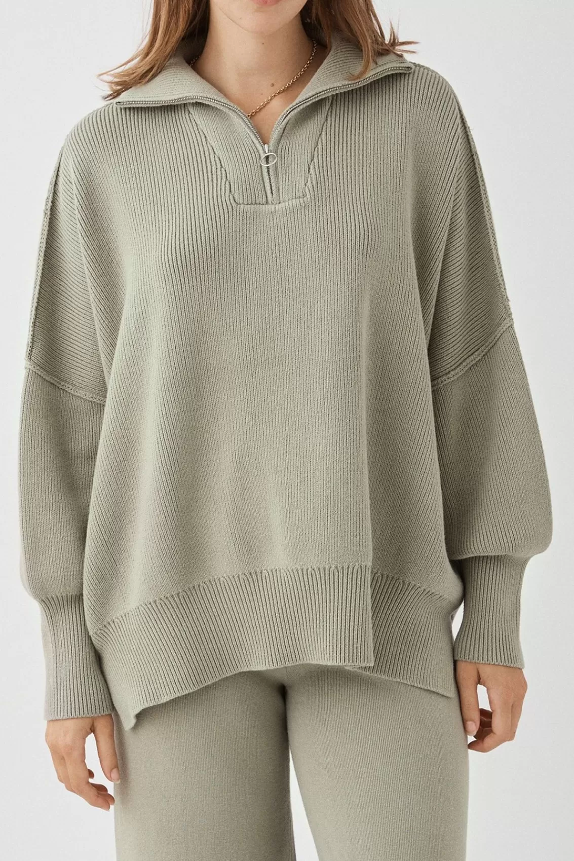 Women Arcaa Sweaters>London Zip Sweater-Sage