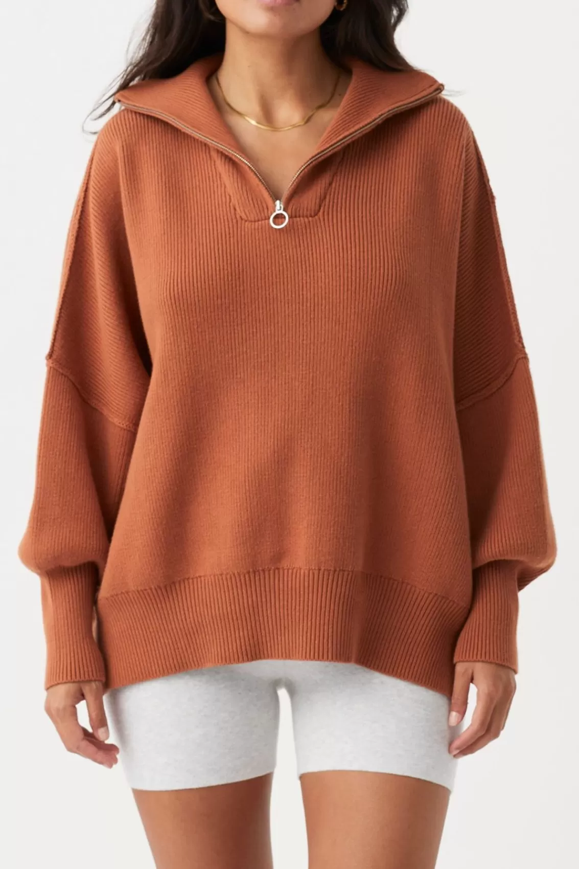 Women Arcaa Sweaters>London Zip Sweater-Tobacco