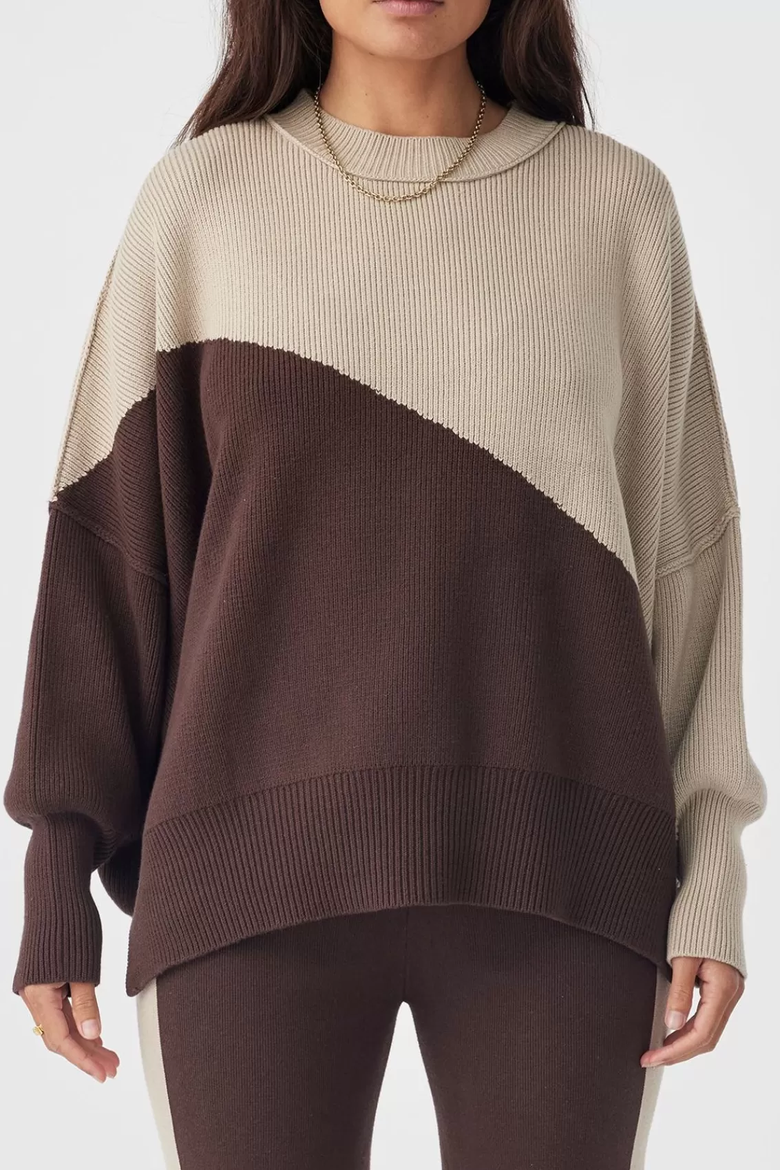 Women Arcaa Sweaters>Neo Sweater-Chocolate & Taupe