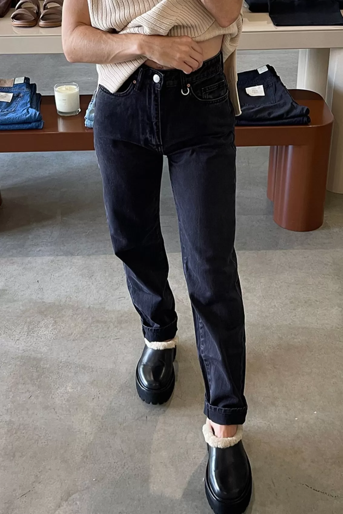 Women Arcaa Bottoms>Neuw Denim-Nico Straight Jean-Black