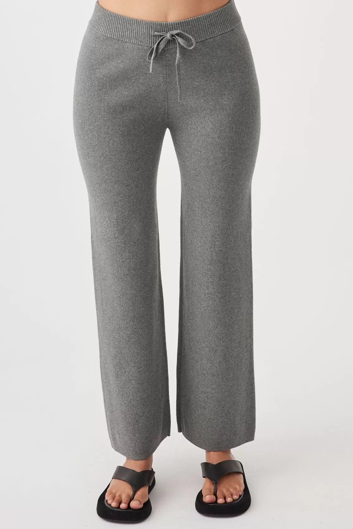 Women Arcaa Bottoms>Noa Organic Knit Pant-Dark Grey Marle