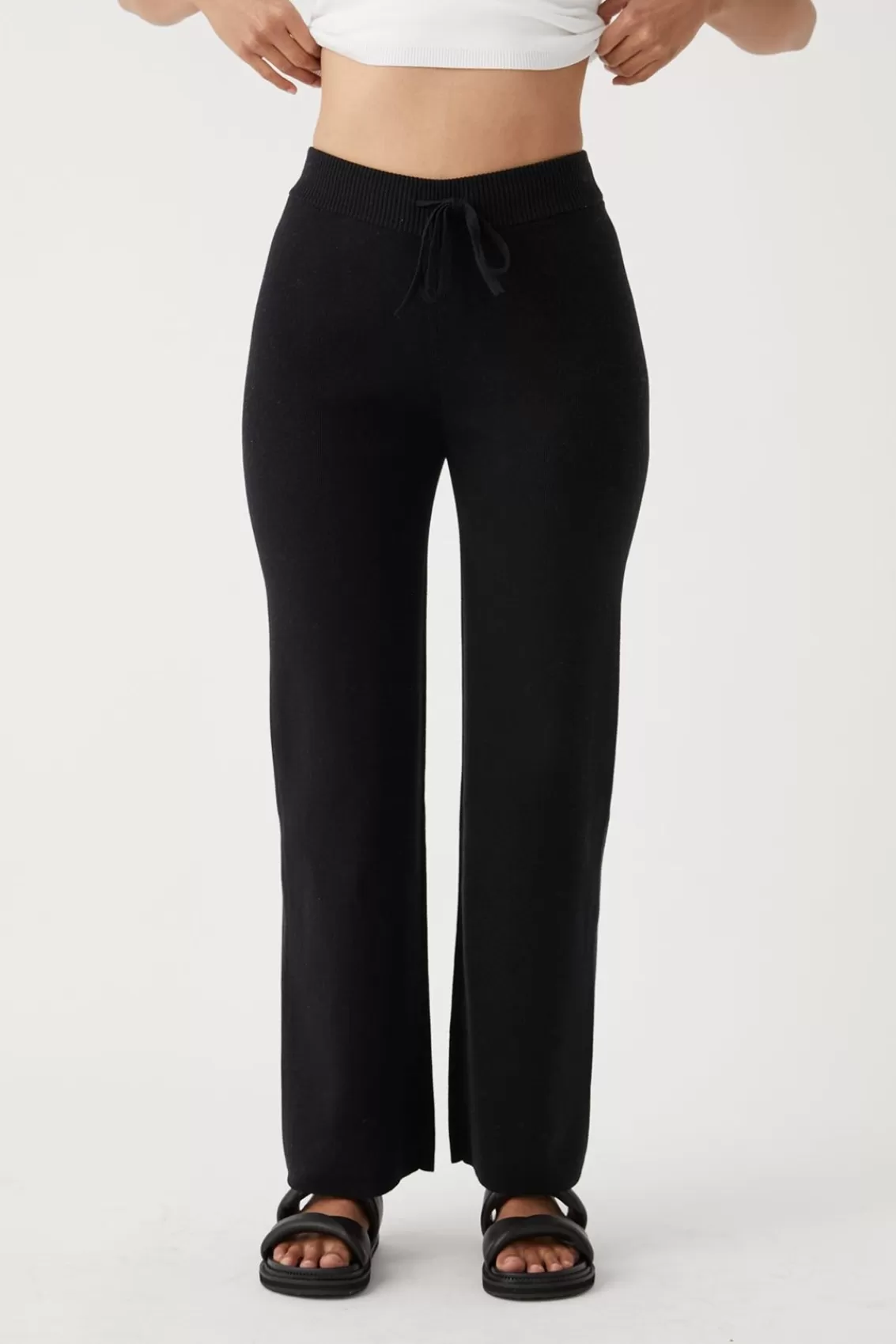 Women Arcaa Bottoms>Noa Organic Knit Pants-Black