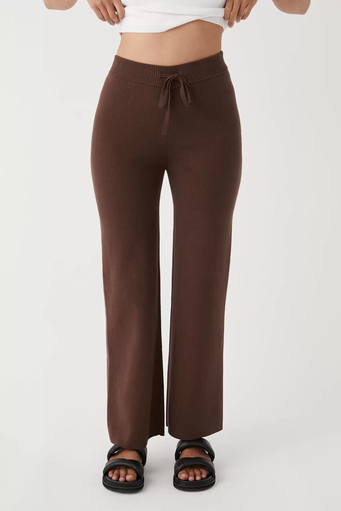 Women Arcaa Bottoms>Noa Organic Knit Pants-Chocolate