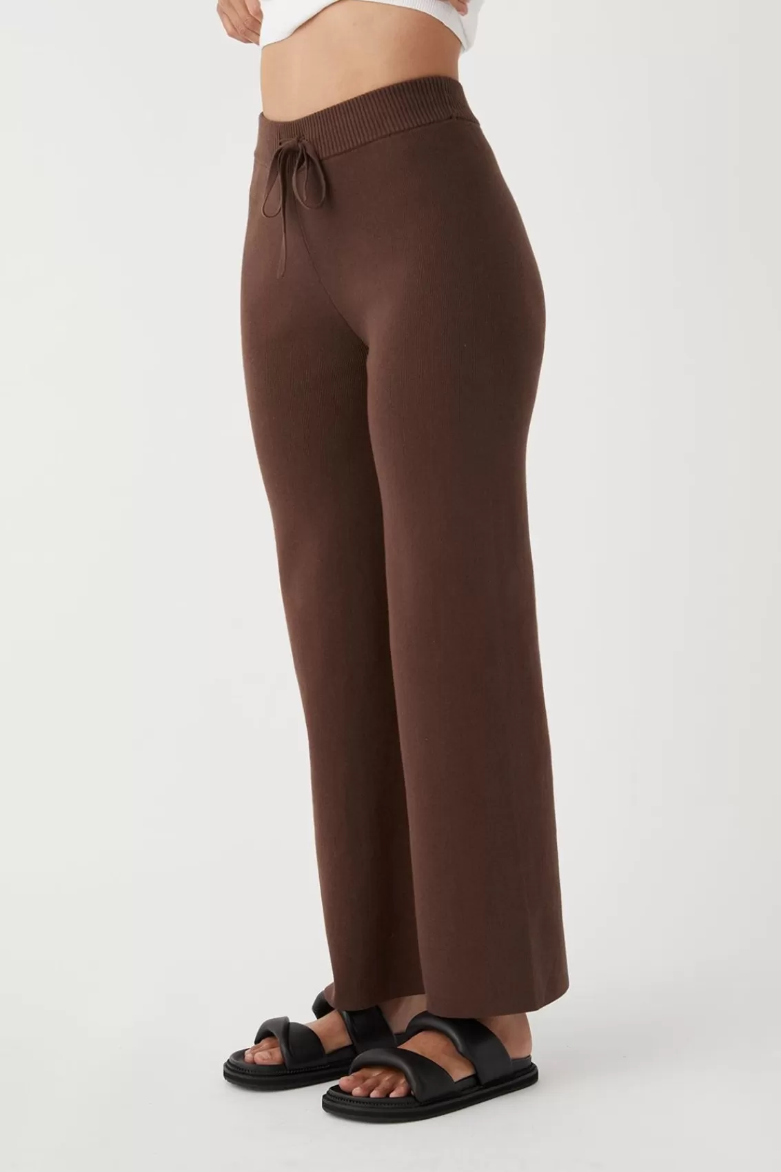 Women Arcaa Bottoms>Noa Organic Knit Pants-Chocolate