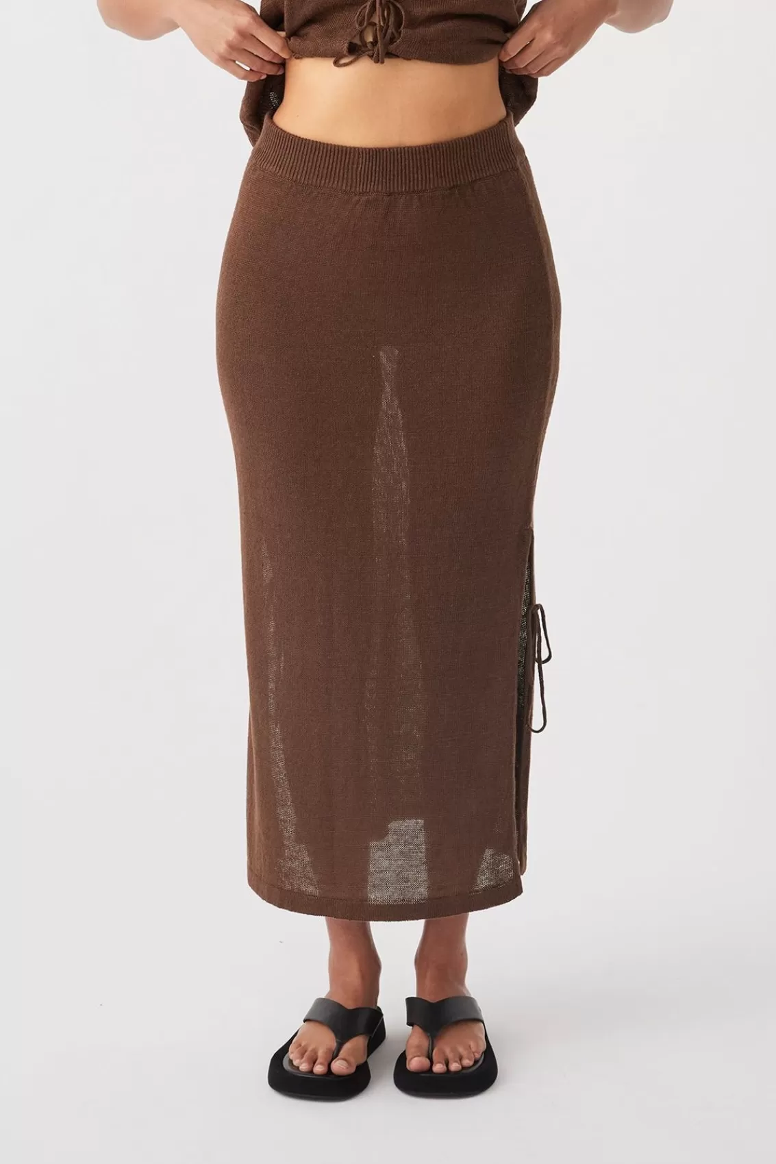 Women Arcaa Lightweight Knitwear>Pearla Skirt-Chocolate