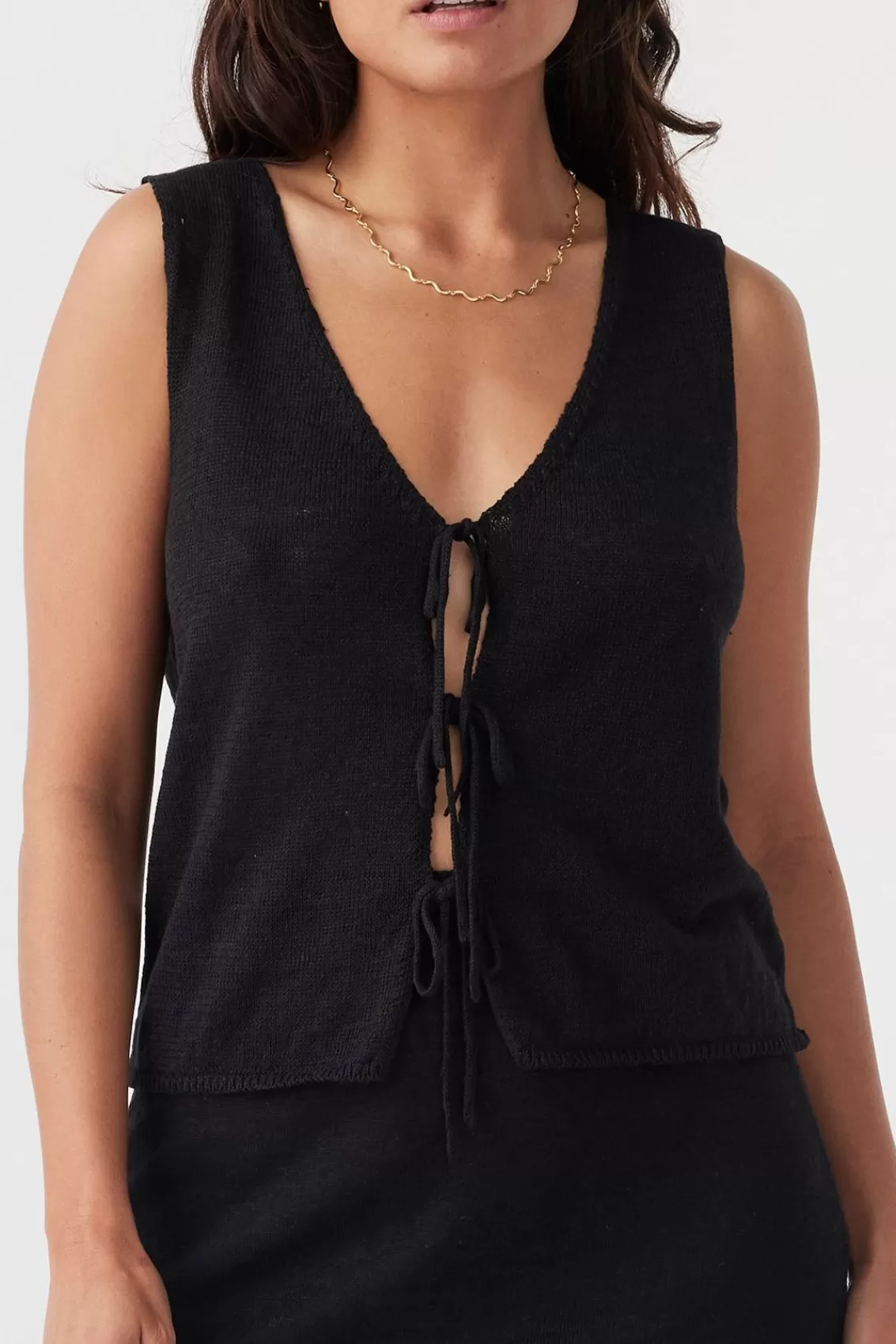 Women Arcaa Lightweight Knitwear>Pearla Vest-Black