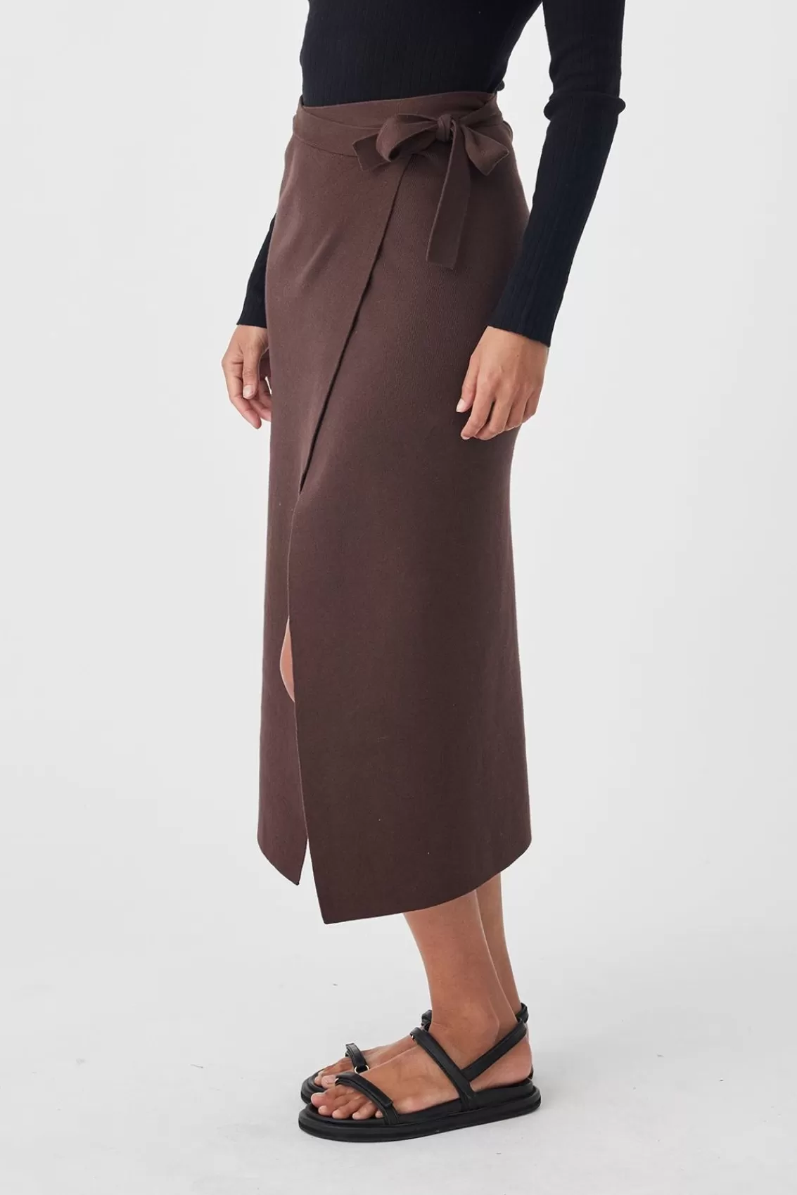 Women Arcaa Knitwear>Ren Wrap Skirt-Chocolate