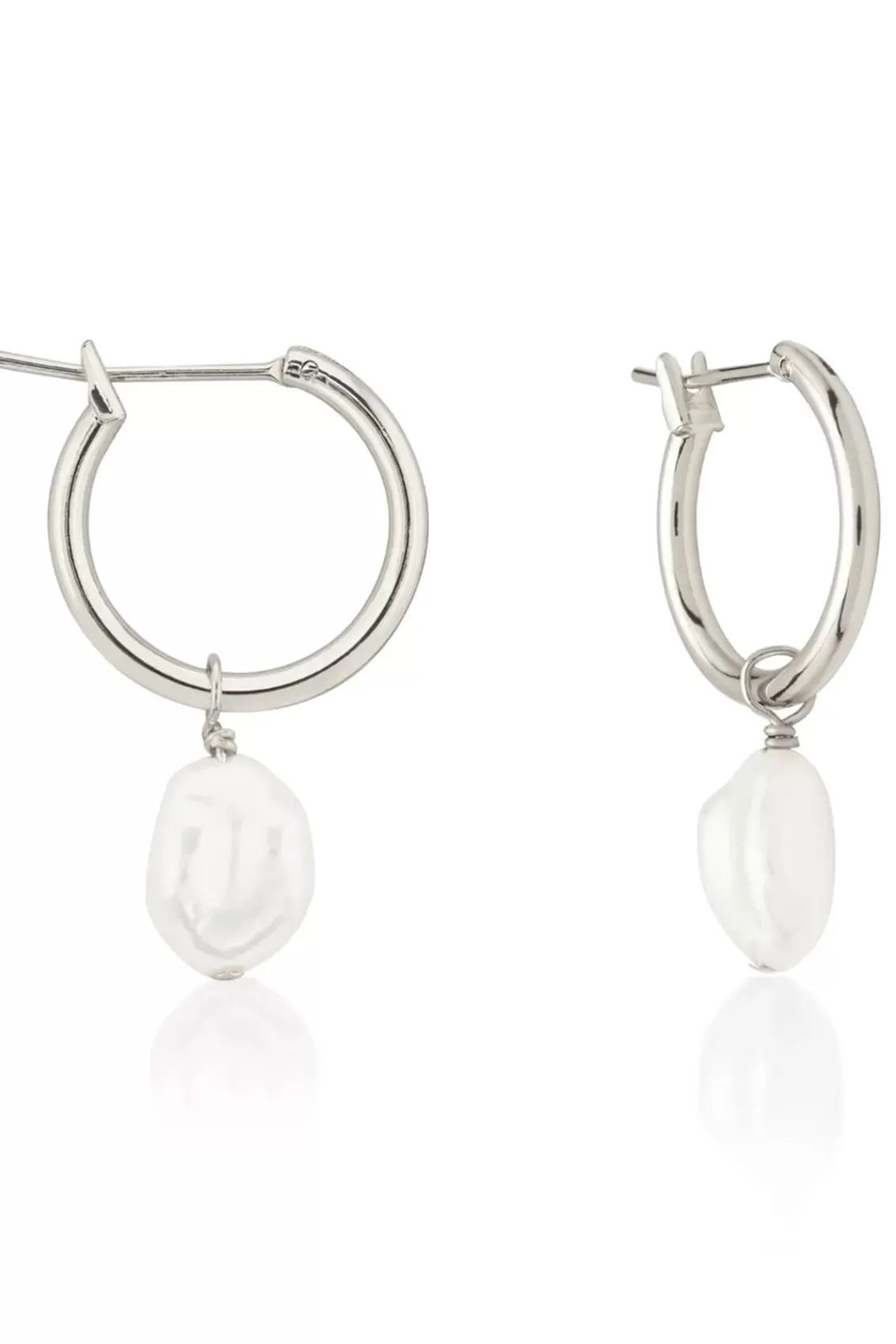 Women Arcaa Accessories>Saint Valentine-Mini Keshi Pearl Hoops-Silver