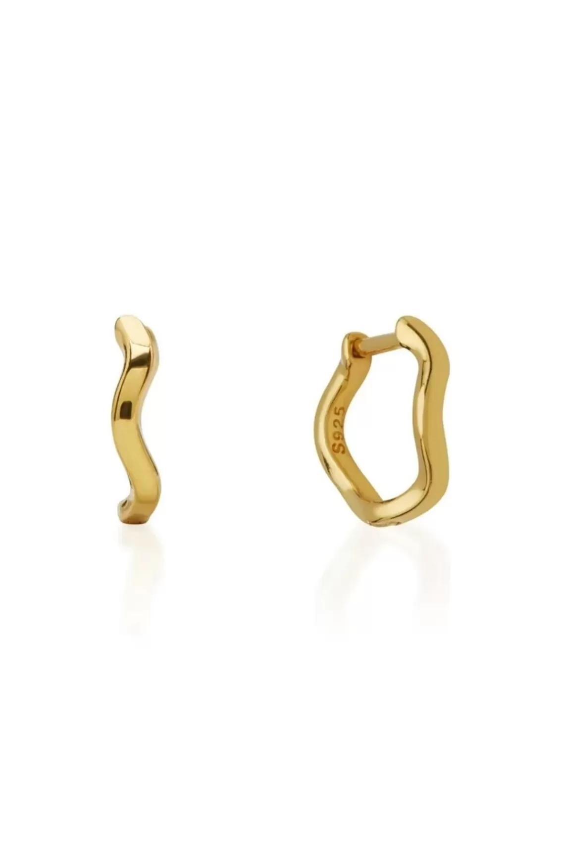 Women Arcaa Jewellery>Saint Valentine-Vera Wave Huggies-Gold