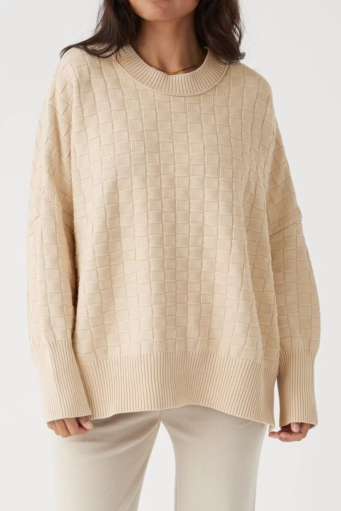 Women Arcaa Sweaters>Sierra Organic Knit Sweater-Oat