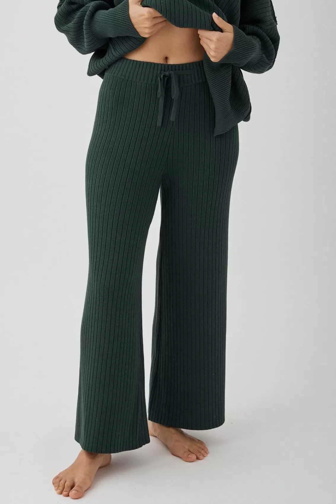 Women Arcaa Bottoms>Vera Organic Knit Pants-Forest