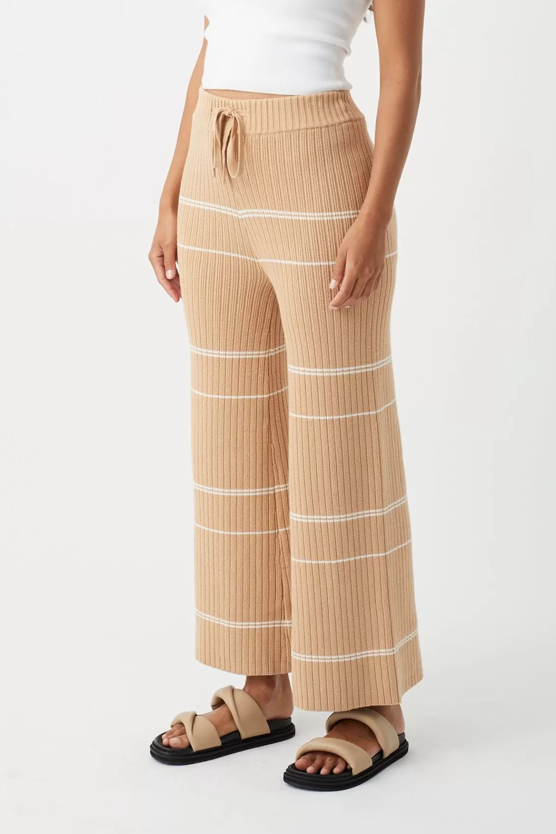 Women Arcaa Bottoms>Vera Organic Knit Pants-Honey Stripe