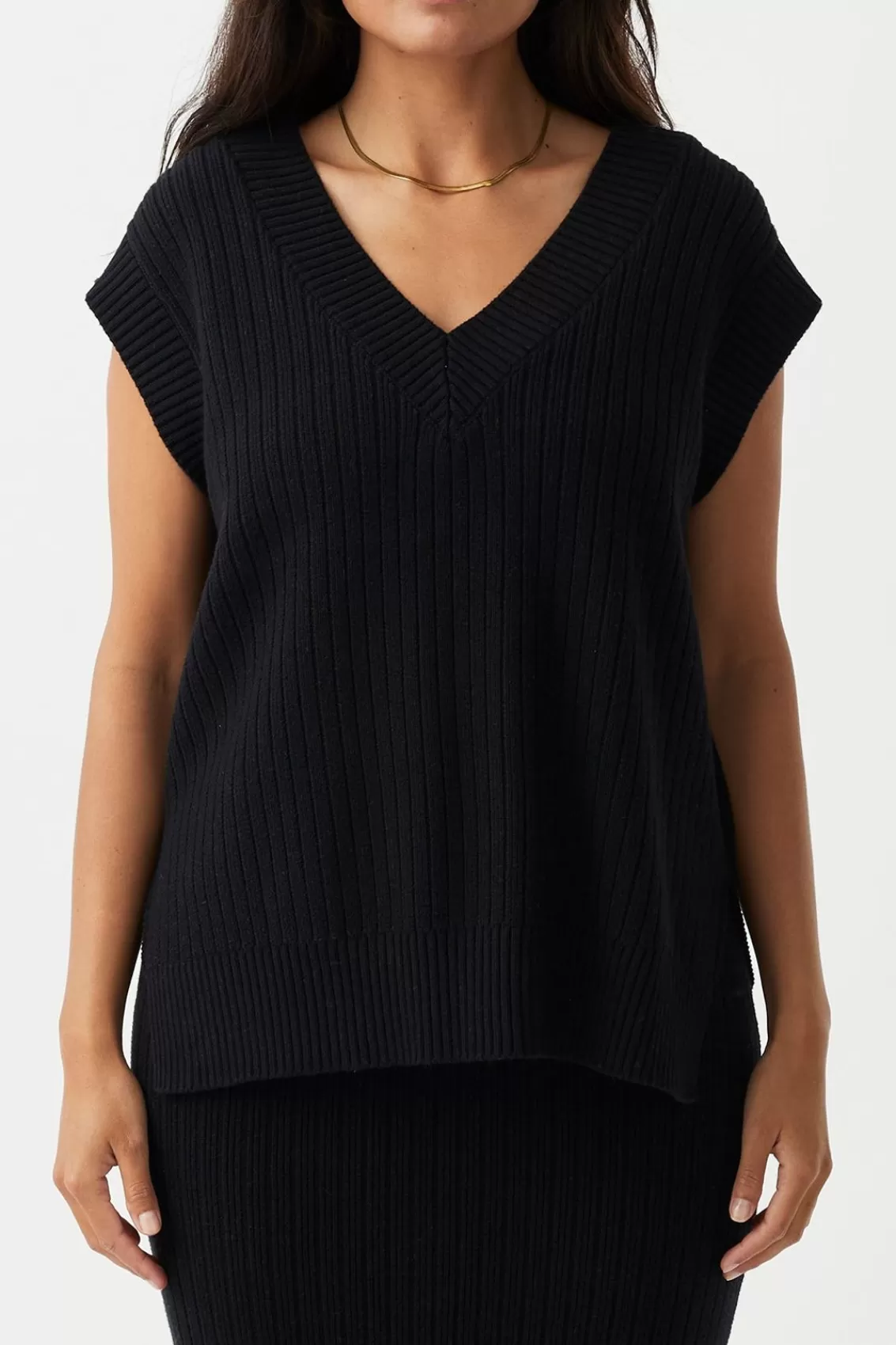 Women Arcaa Tops>Vera Organic Knit Vest-Black