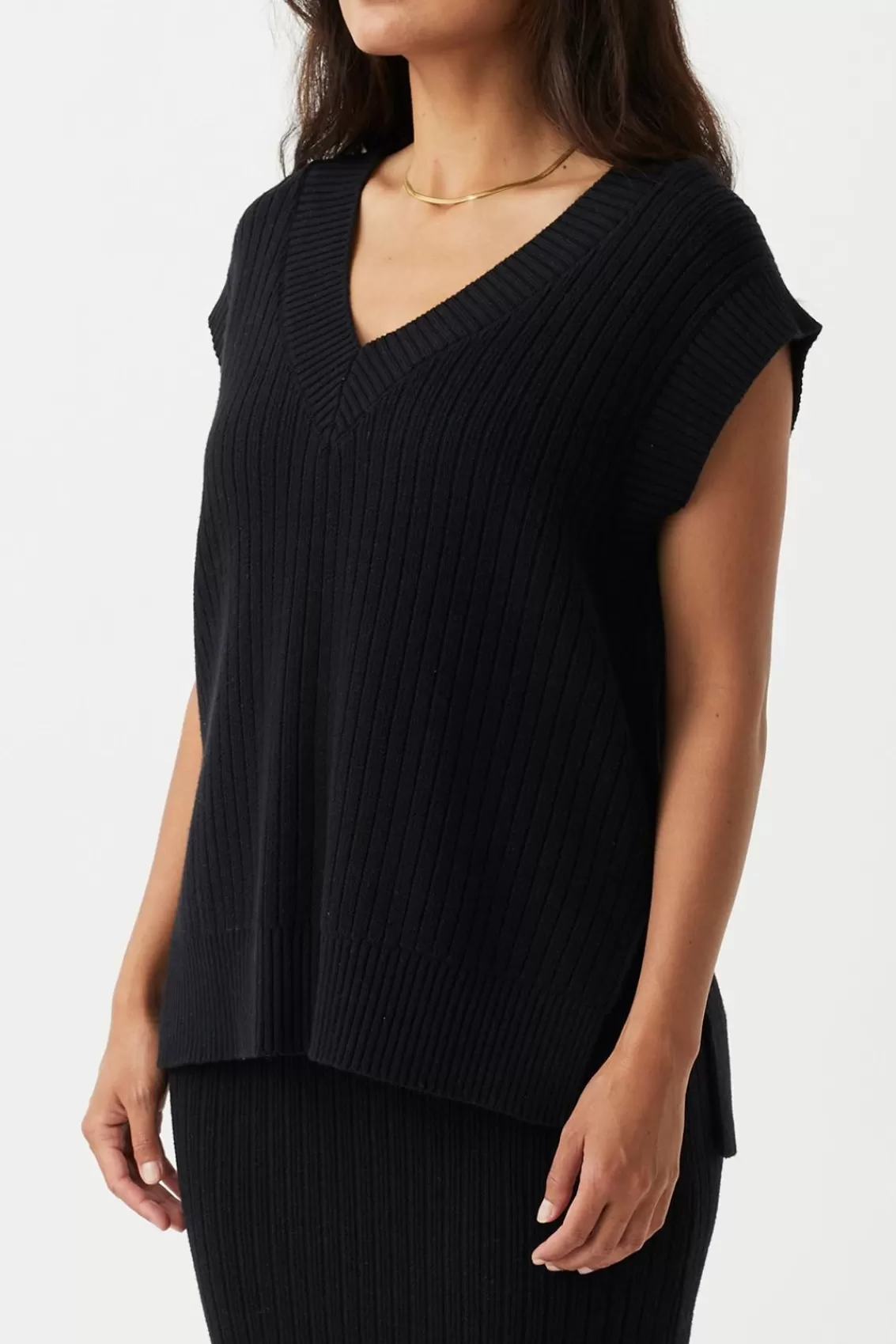 Women Arcaa Knitwear>Vera Organic Knit Vest-Black