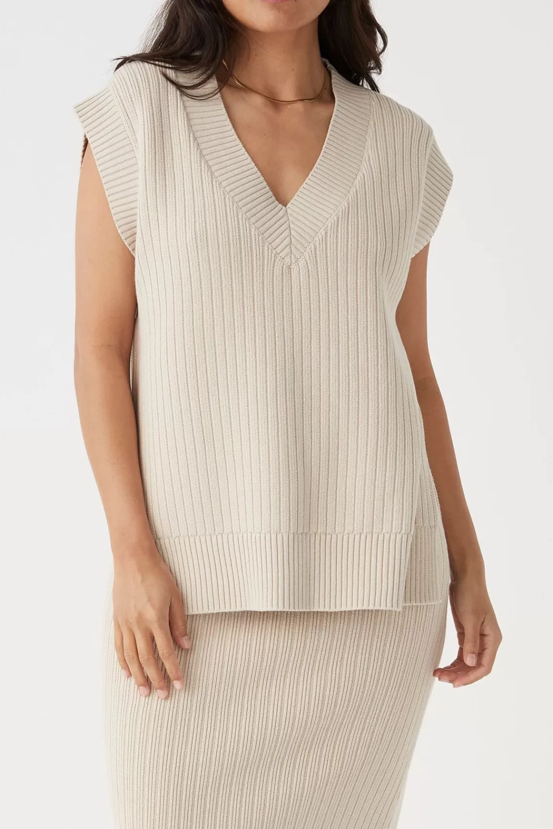 Women Arcaa Sweaters>Vera Organic Knit Vest-Sand