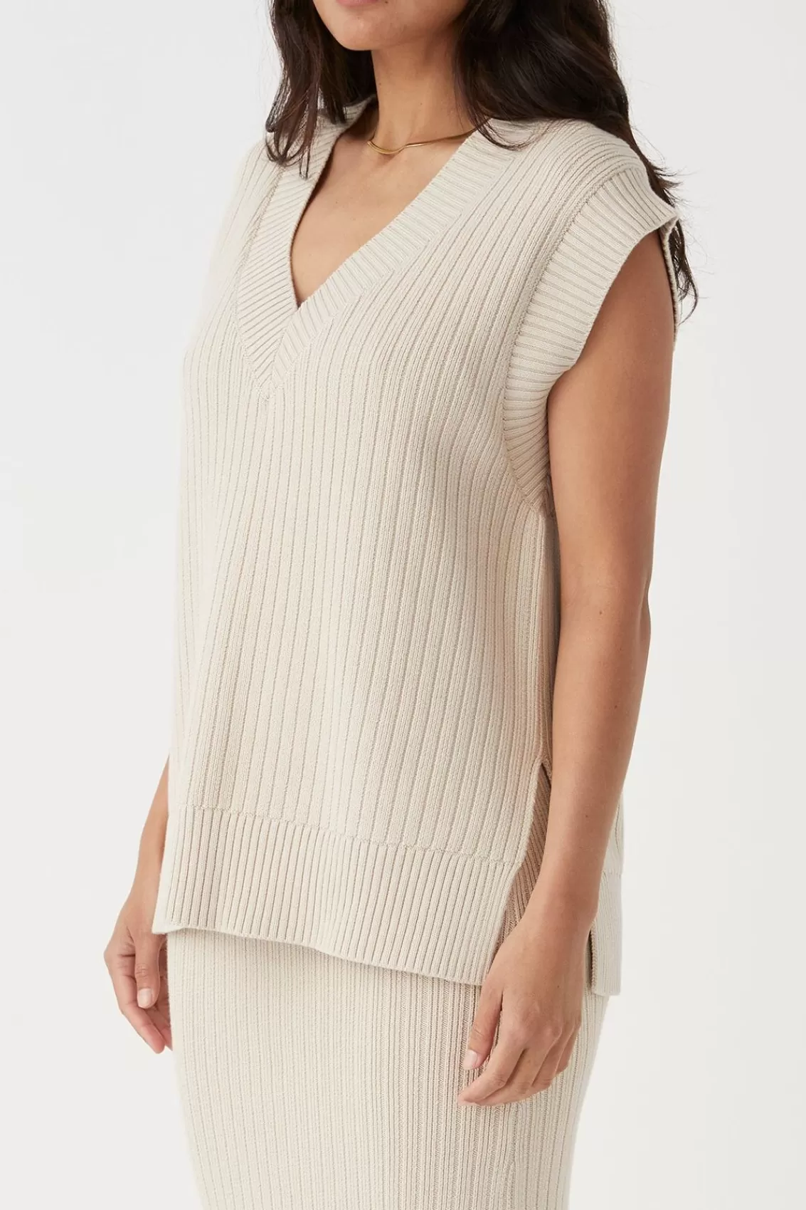 Women Arcaa Sweaters>Vera Organic Knit Vest-Sand